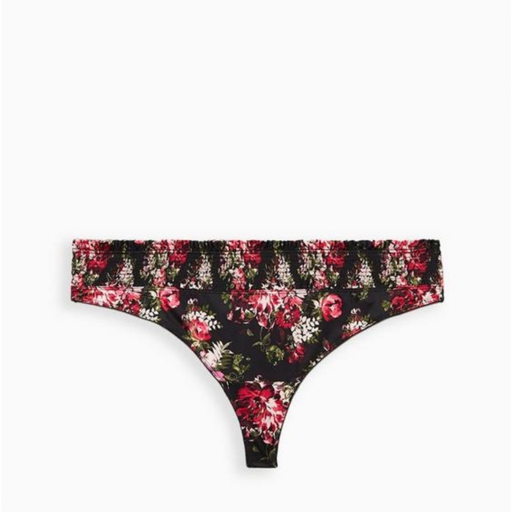 Torrid Floral Microfiber Underwire Longline Bralette & Microfiber Thong Panty - Picture 6 of 6